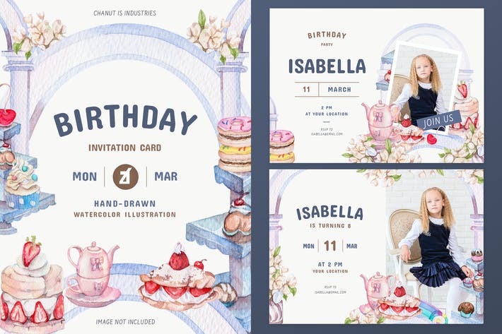 Sweet bakery theme birthday invitation card