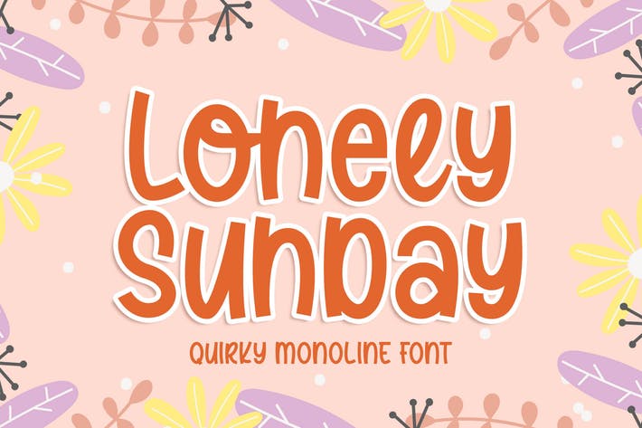 Lonely Sunday - Quirky Monoline Font