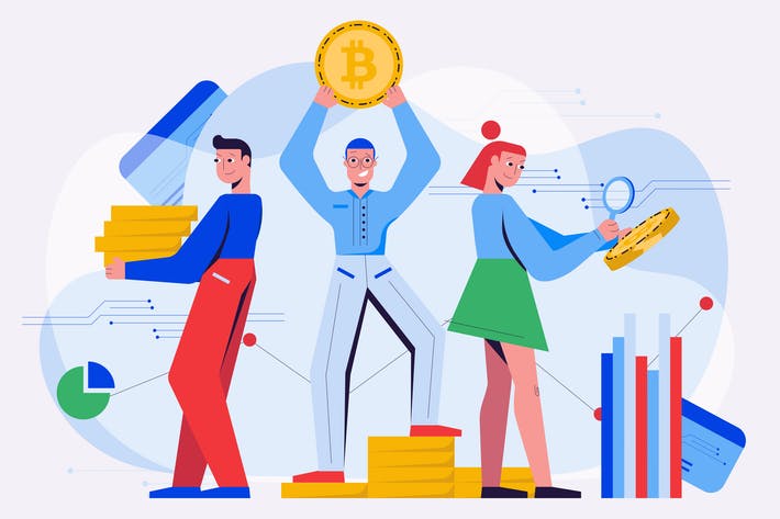 Cryptocurrency Startup Illustration