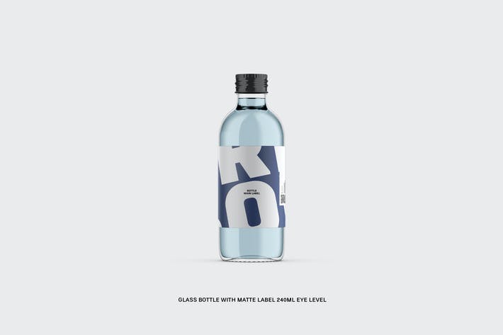 Glass Bottle with Matte Label 240ml Eye Level
