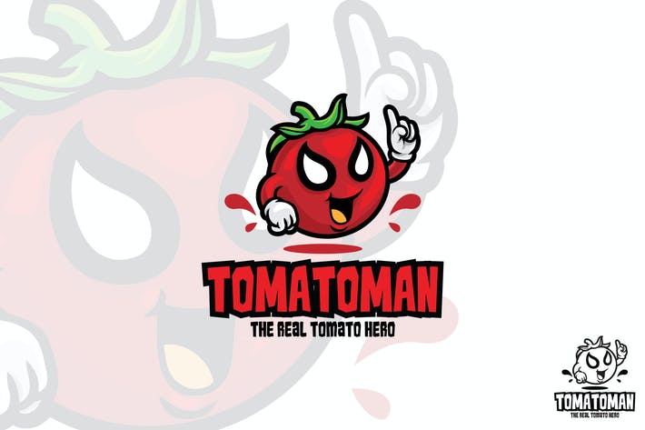 Tomato Hero Vector Logo Mascot
