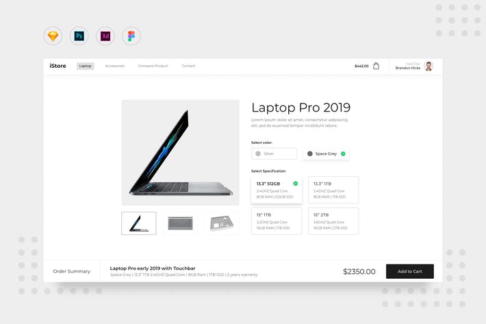 DailyUI.V8 Laptop Product Detail Page UI Website