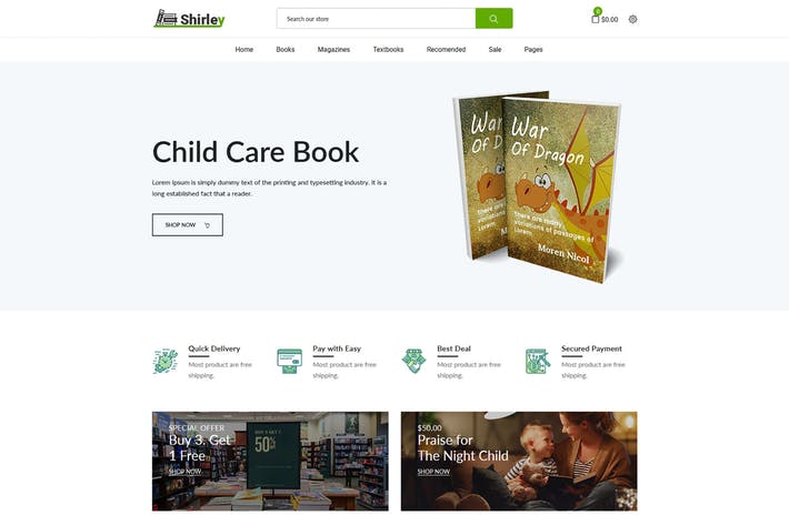 Shirley  Book Store Shopify Theme