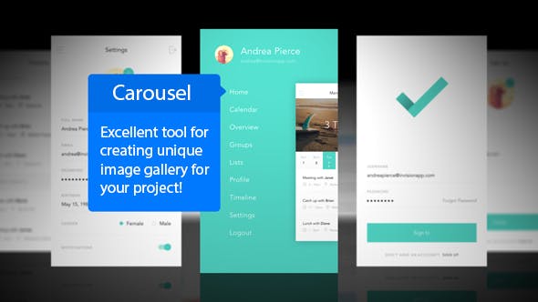 Carousel Mobile App Mockup