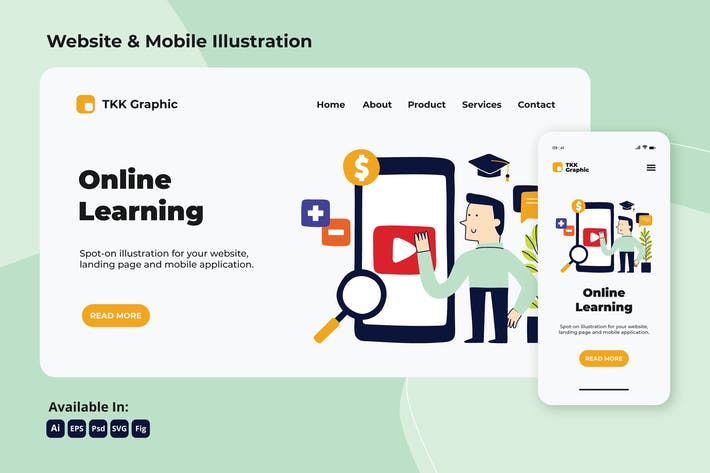 Online learning education web and mobile