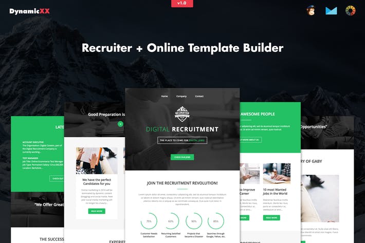 Recruiter - Responsive Recruitment Email + Builder