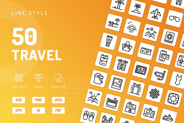 Travel Line Icons
