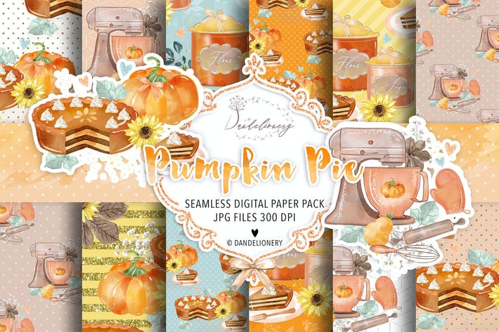 Pumpkin Pie digital paper pack