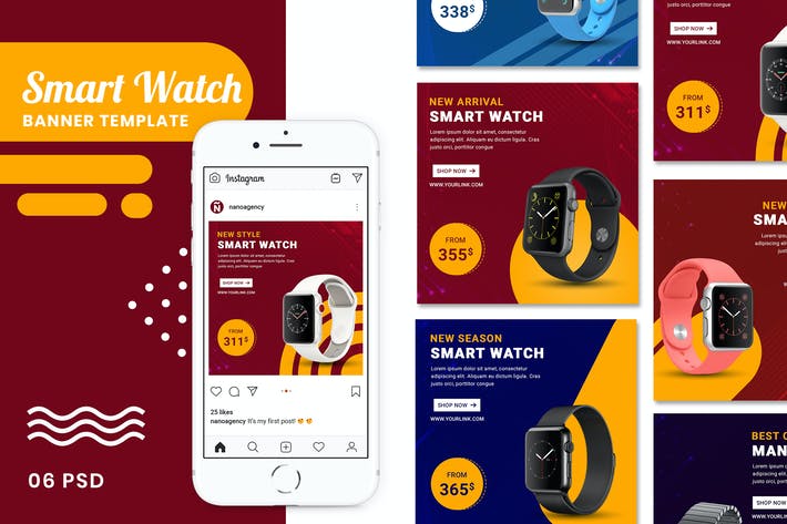 Smart Watch Banner Templates