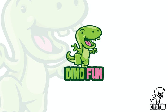 Dino Fun Vector Logo Mascot