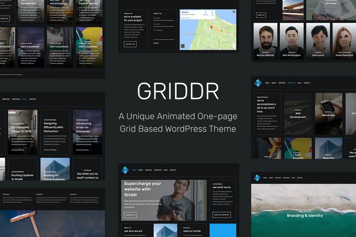 Griddr - Animated Grid Creative WordPress Theme