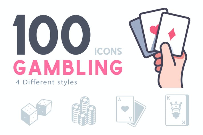 100 Gambling icon set