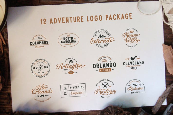 12 Adventure Logo Package