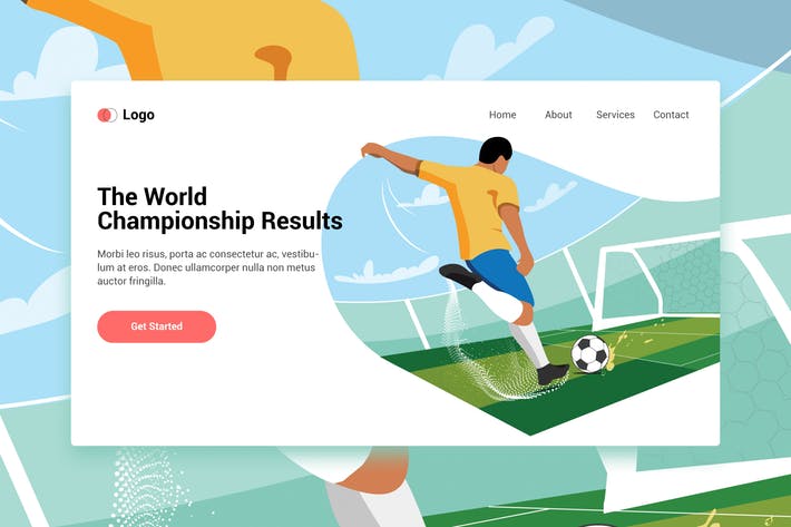 Playing Football web template for Landing page