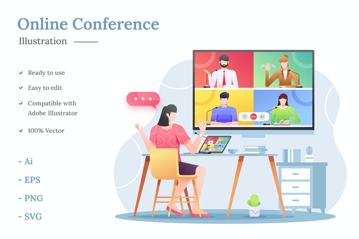 Online Conference Illustration