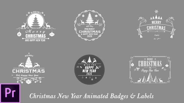 Christmas New Year Badges - Premiere Pro