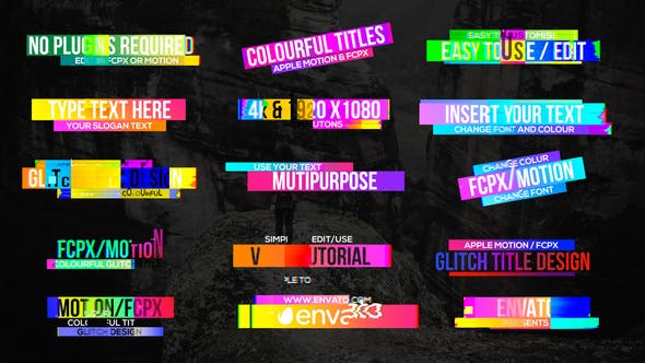 Colourful Glitch Titles 2